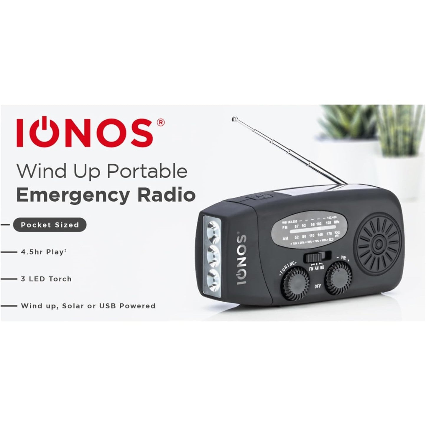IONOS Almere Emergency Wind Up Radio