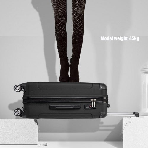Kono 28 Inch ABS Lightweight Compact Hard Shell Travel Luggage For Extended Journeys - Black