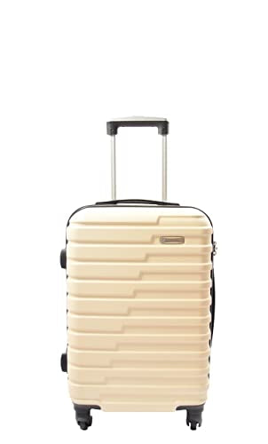 House Of Leather Cabin Size Four Wheel Suitcase Hard Shell Luggage Conney (Off White, Cabin)