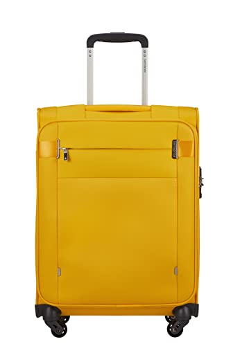 Samsonite Citybeat - Spinner S (Length: 40 cm), Cabin Luggage, 55 cm, 42 L, Yellow (Golden Yellow), Yellow (Golden Yellow), Spinner S (55 cm - 42 L), Hand Luggage