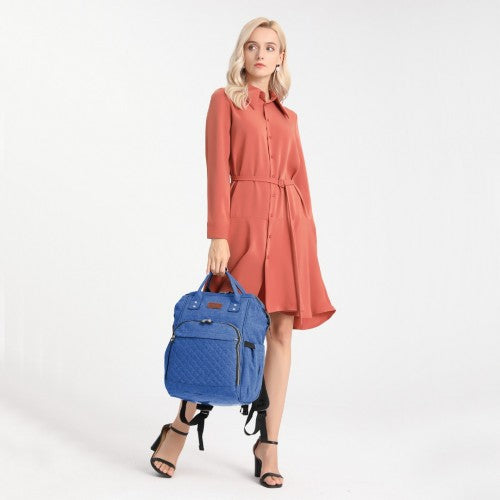 Kono Wide Open Designed Baby Diaper Changing Backpack - Blue