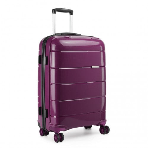 Kono 20 Inch Cabin Size Hard Shell PP Suitcase - Purple
