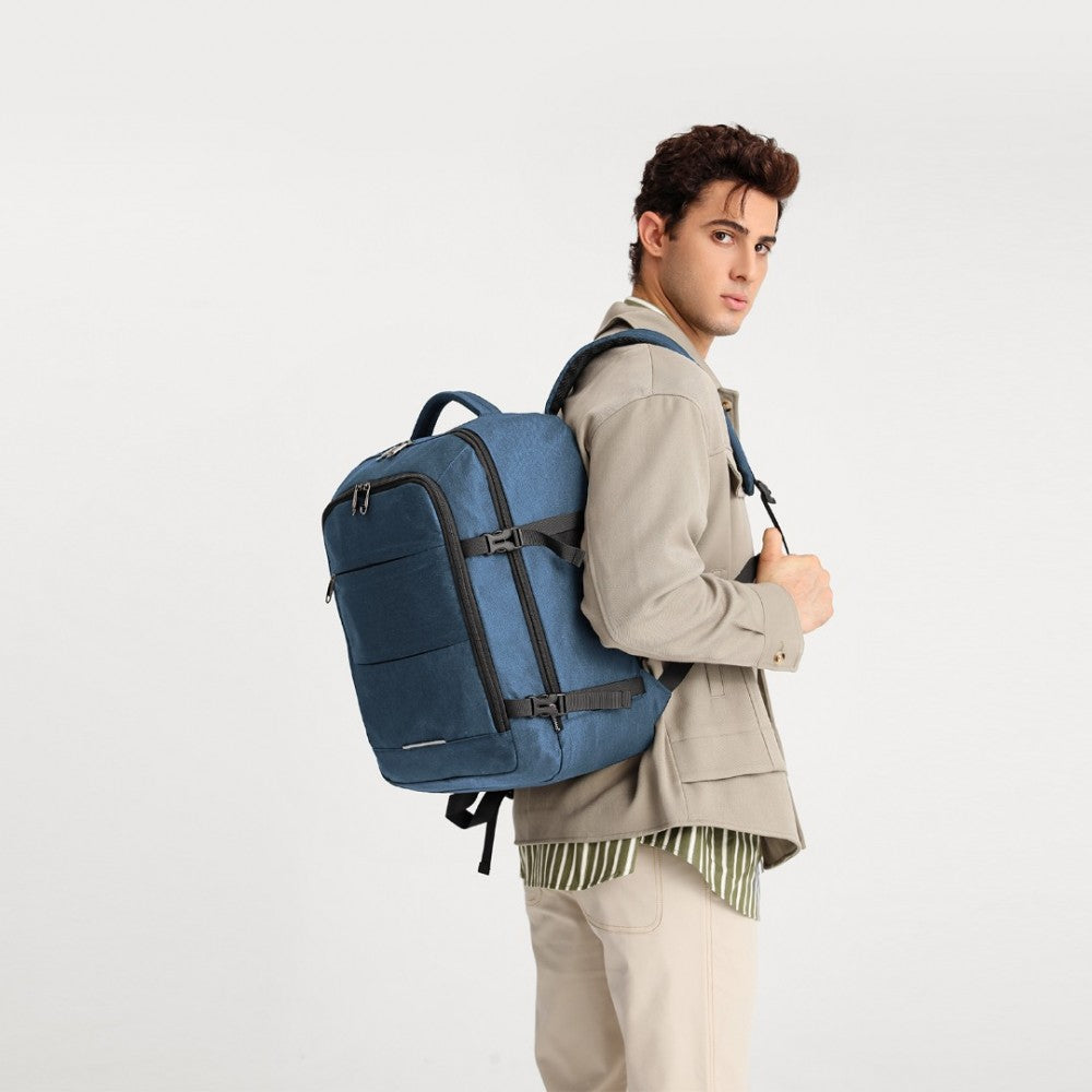 Kono Multi-Level High-Capacity Cabin Bag Travel 30L Backpack - Navy