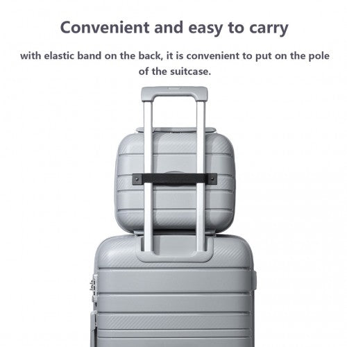 Kono 14 Inch Multi Texture Hard Shell PP Vanity Case - Grey