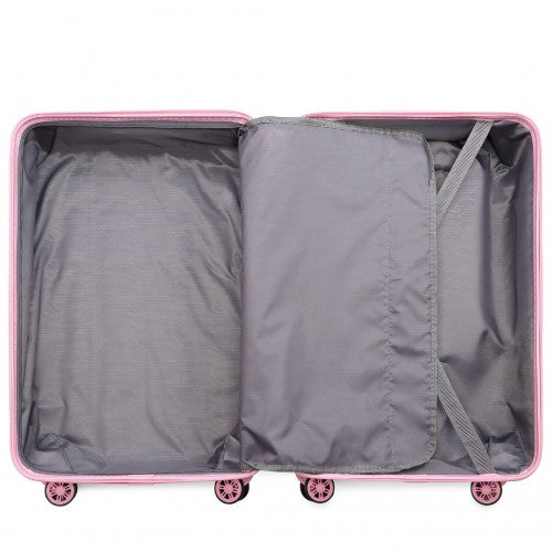 Kono 13/20 Inch Lightweight Hard Shell Abs Cabin Suitcase With TSA Lock And Vanity Case - Pink