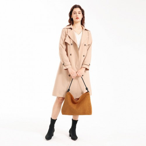 Miss Lulu Minimalist Chic Tote With Personality - Brown