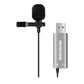 ProSound Lavalier USB-A Microphone Omnidirectional Electret Condenser with 3.5mm Audio Socket