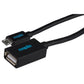 Maplin Micro USB Male to USB-A 2.0 Female Adapter Cable - Black, 0.15m