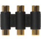 Maplin 3-Way RCA Phono Coupler Adapter Red/White/Yellow Sockets - Black