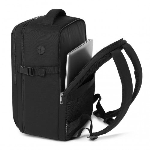 Kono 20L Cabin Backpack with Red Trim for 15.6” Laptop – Water-Resistant Travel Daypack with Luggage Strap