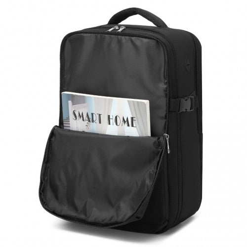 Kono 20L Cabin Backpack with Red Trim for 15.6” Laptop – Water-Resistant Travel Daypack with Luggage Strap