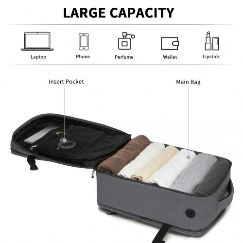 Kono 20L Cabin Backpack with Red Trim for 15.6” Laptop – Water-Resistant Travel Daypack with Luggage Strap