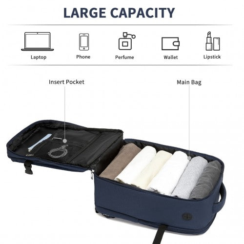 Kono 20L Cabin Backpack with Red Trim for 15.6” Laptop – Water-Resistant Travel Daypack with Luggage Strap