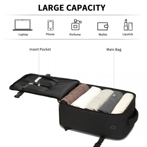 Kono Urban Smart 15L Carry-On Backpack with Luggage Strap – Ideal for Travel, Work & Daily Commute