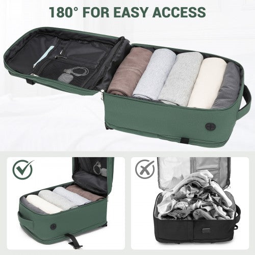 Kono Spacious and Organised Personal-Item Backpack (40×30×20) with 15.6" Laptop Sleeve, Clamshell Main