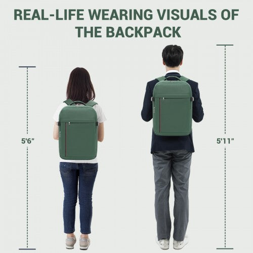 Kono Spacious and Organised Personal-Item Backpack (40×30×20) with 15.6" Laptop Sleeve, Clamshell Main