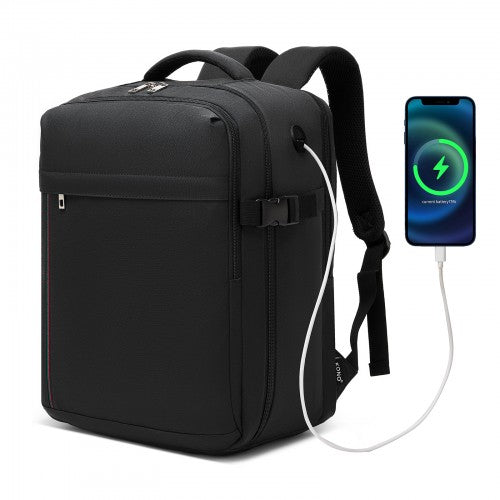 Kono Spacious and Organised Personal-Item Backpack (40×30×20) with 15.6" Laptop Sleeve, Clamshell Main