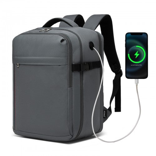 Kono Spacious and Organised Personal-Item Backpack (40×30×20) with 15.6" Laptop Sleeve, Clamshell Main