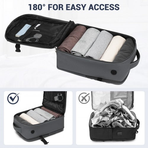 Kono Spacious and Organised Personal-Item Backpack (40×30×20) with 15.6" Laptop Sleeve, Clamshell Main