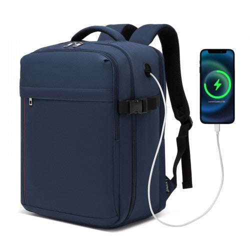 Kono Spacious and Organised Personal-Item Backpack (40×30×20) with 15.6" Laptop Sleeve, Clamshell Main