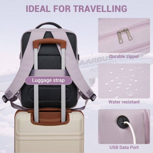 Kono Spacious and Organised Personal-Item Backpack (40×30×20) with 15.6" Laptop Sleeve, Clamshell Main