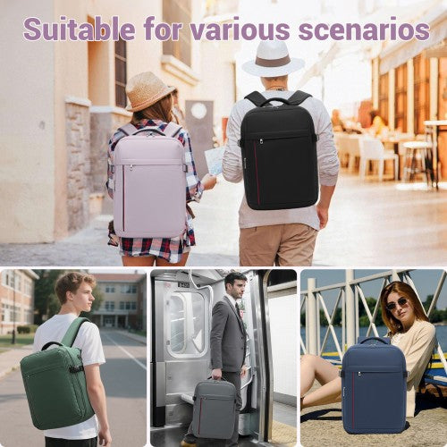 Kono Spacious and Organised Personal-Item Backpack (40×30×20) with 15.6" Laptop Sleeve, Clamshell Main