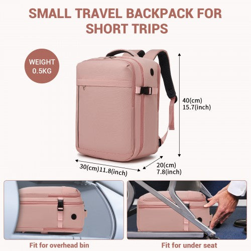 Kono Spacious and Organised Personal-Item Backpack (40×30×20) with 15.6" Laptop Sleeve, Clamshell Main
