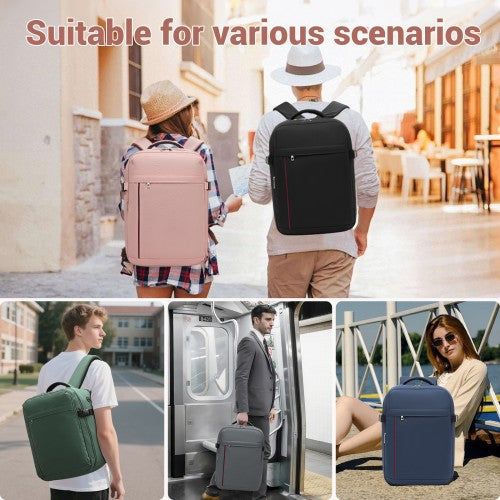 Kono Spacious and Organised Personal-Item Backpack (40×30×20) with 15.6" Laptop Sleeve, Clamshell Main