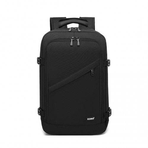 Kono Multi-purpose Business Carry-On Backpack–Fits 15.6" Laptop, Ideal for Work, Travel & Daily Commute - Black