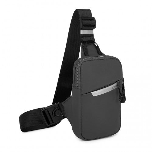 Kono Lightweight Crossbody Sling Bag with Adjustable Strap Multiple Pockets for Travel and Everyday Use - Grey