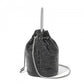 Women's Rhinestone Evening Bag – Sparkly Handbag with Metal Ring Handle and Chain Crossbody Strap - Black