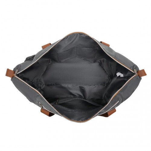 Kono Multifunctional Large Capacity Lightweight Water-Resistant Travel and Gym Duffel Bag with Wet and Dry Separation Compartment - Grey/Brown