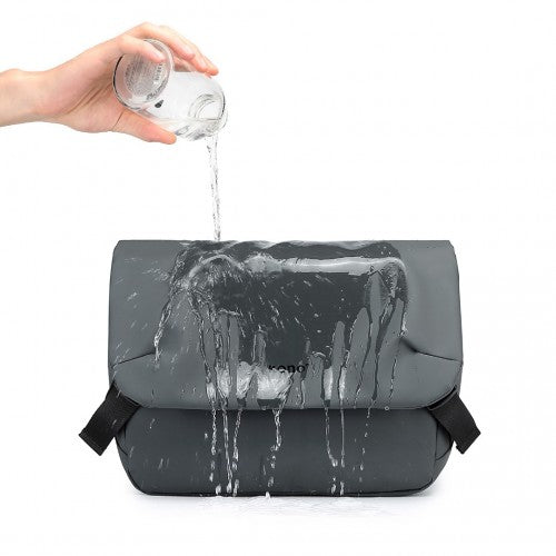 Kono Modern PVC Coated Water Resistant Crossbody With Versatile Carrying Options - Grey