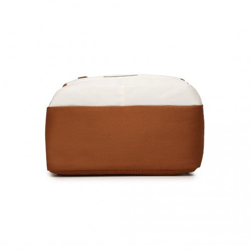 Kono Premium Carry-On Travel Backpack with Suitcase-Style Opening Multi-Level High-Capacity Cabin Bag - Beige/Brown