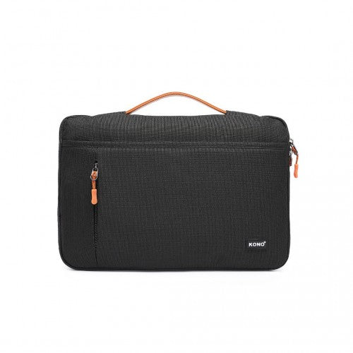 Kono Streamline Water-Resistant Medium Laptop Sleeve With Velvety Interior - Black