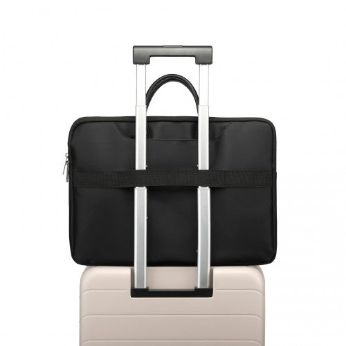 Kono Executive Water-Resistant Laptop Bag With Versatile Carrying Options - Black