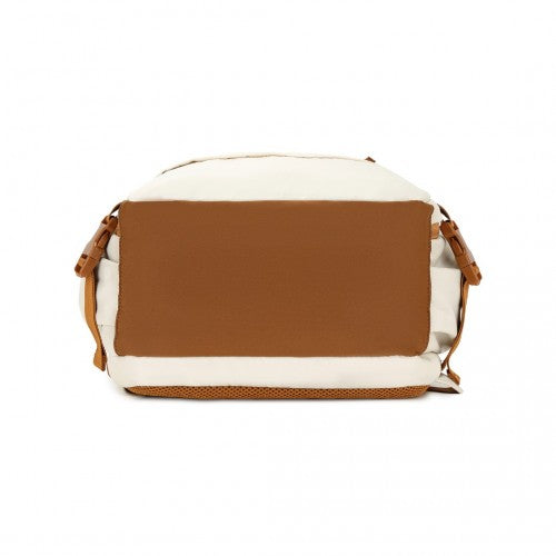 Kono Ultimate Traveler's Backpack with Detachable Waist Pack and Integrated USB/Type-C Charging Ports - Beige/Brown