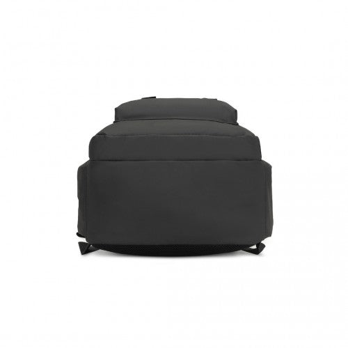 Kono PVC Coated Urban Water-Resistant Backpack with Reflective Safety Straps and Multi-Compartment Design - Black