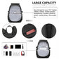 Kono PVC Coated Urban Water-Resistant Backpack with Reflective Safety Straps and Multi-Compartment Design - Black