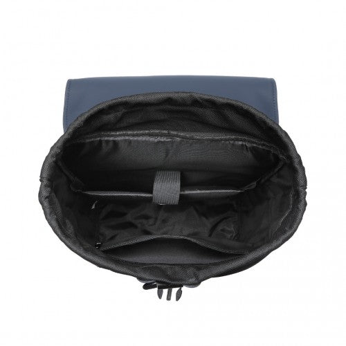 Kono Water-Resistant Urban Geometric Backpack with Laptop Compartment - Blue