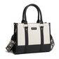 Miss Lulu PU Leather Graceful Spacious Tote Bag with Woven Trim and Detachable Ethnic Strap