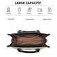 Miss Lulu PU Leather Graceful Spacious Tote Bag with Woven Trim and Detachable Ethnic Strap