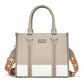 Miss Lulu PU Leather Graceful Spacious Tote Bag with Woven Trim and Detachable Ethnic Strap