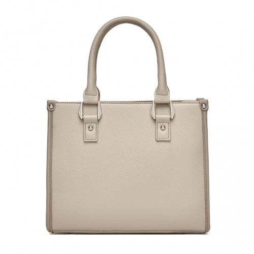 Miss Lulu PU Leather Graceful Spacious Tote Bag with Woven Trim and Detachable Ethnic Strap