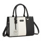 Miss Lulu PU Leather Three-Tone Stitched Shoulder Handbag - Stylish Daily Bag with Adjustable Strap
