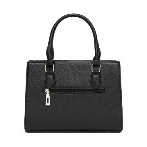 Miss Lulu PU Leather Three-Tone Stitched Shoulder Handbag - Stylish Daily Bag with Adjustable Strap