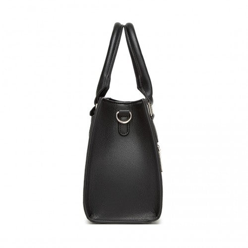 Miss Lulu PU Leather Three-Tone Stitched Shoulder Handbag - Stylish Daily Bag with Adjustable Strap