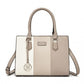 Miss Lulu PU Leather Three-Tone Stitched Shoulder Handbag - Stylish Daily Bag with Adjustable Strap