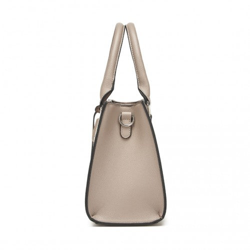 Miss Lulu PU Leather Three-Tone Stitched Shoulder Handbag - Stylish Daily Bag with Adjustable Strap