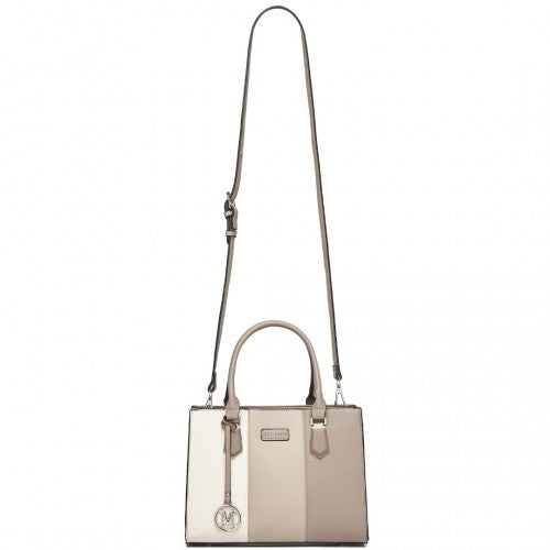 Miss Lulu PU Leather Three-Tone Stitched Shoulder Handbag - Stylish Daily Bag with Adjustable Strap